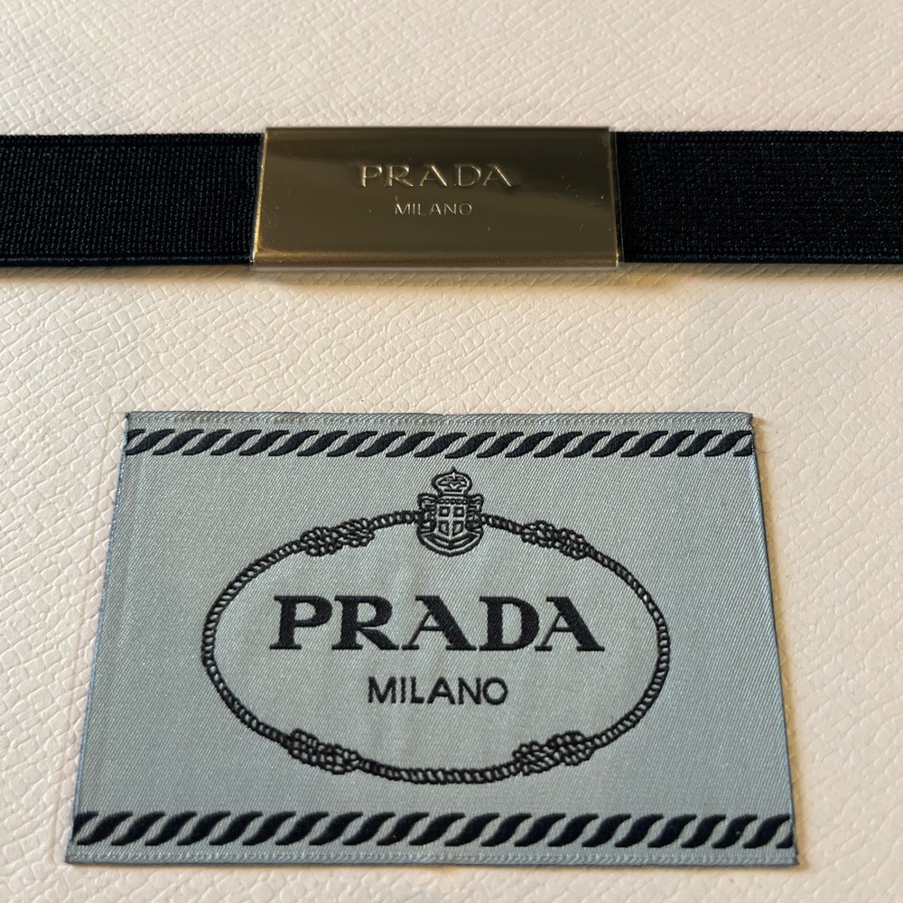 Authentic Prada Milano White Shoe Box w/ Ribbon & Plaque – 12.5” x 10.5” x 4.5”